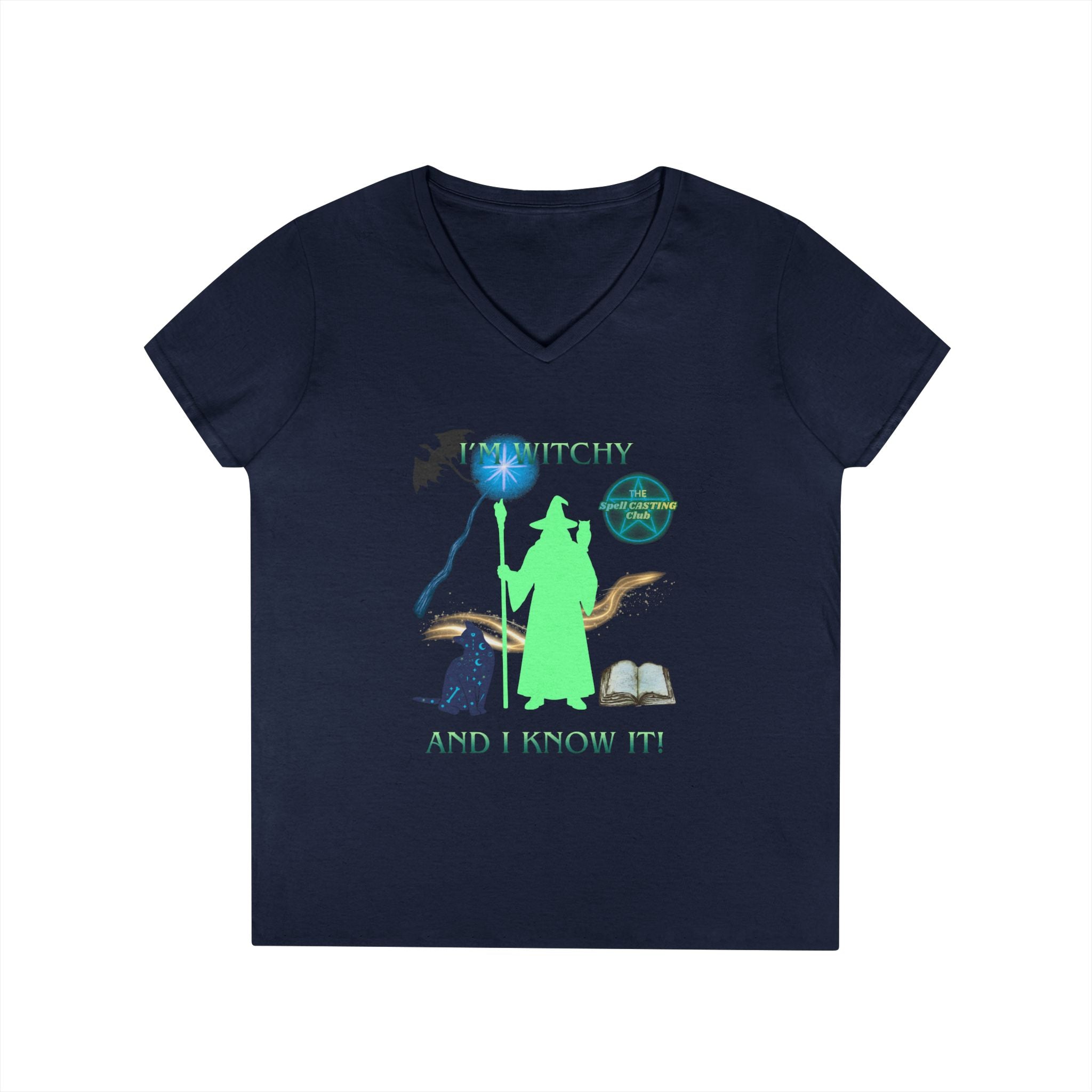 Witchy and I Know It Wizard Women's V-Neck Tee