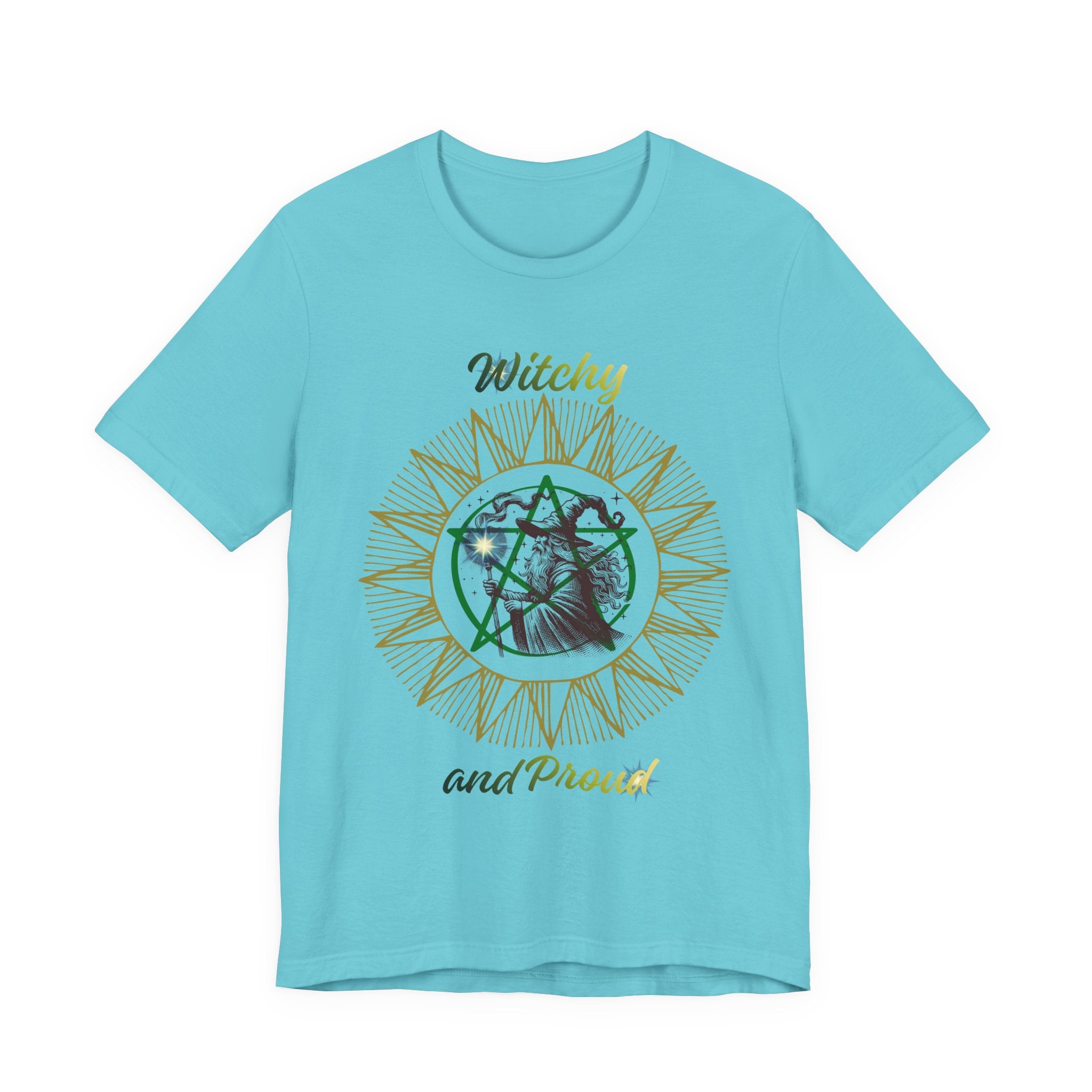 Witchy and Proud Wizard Tee | Wizard Silhouette, Sunburst Design
