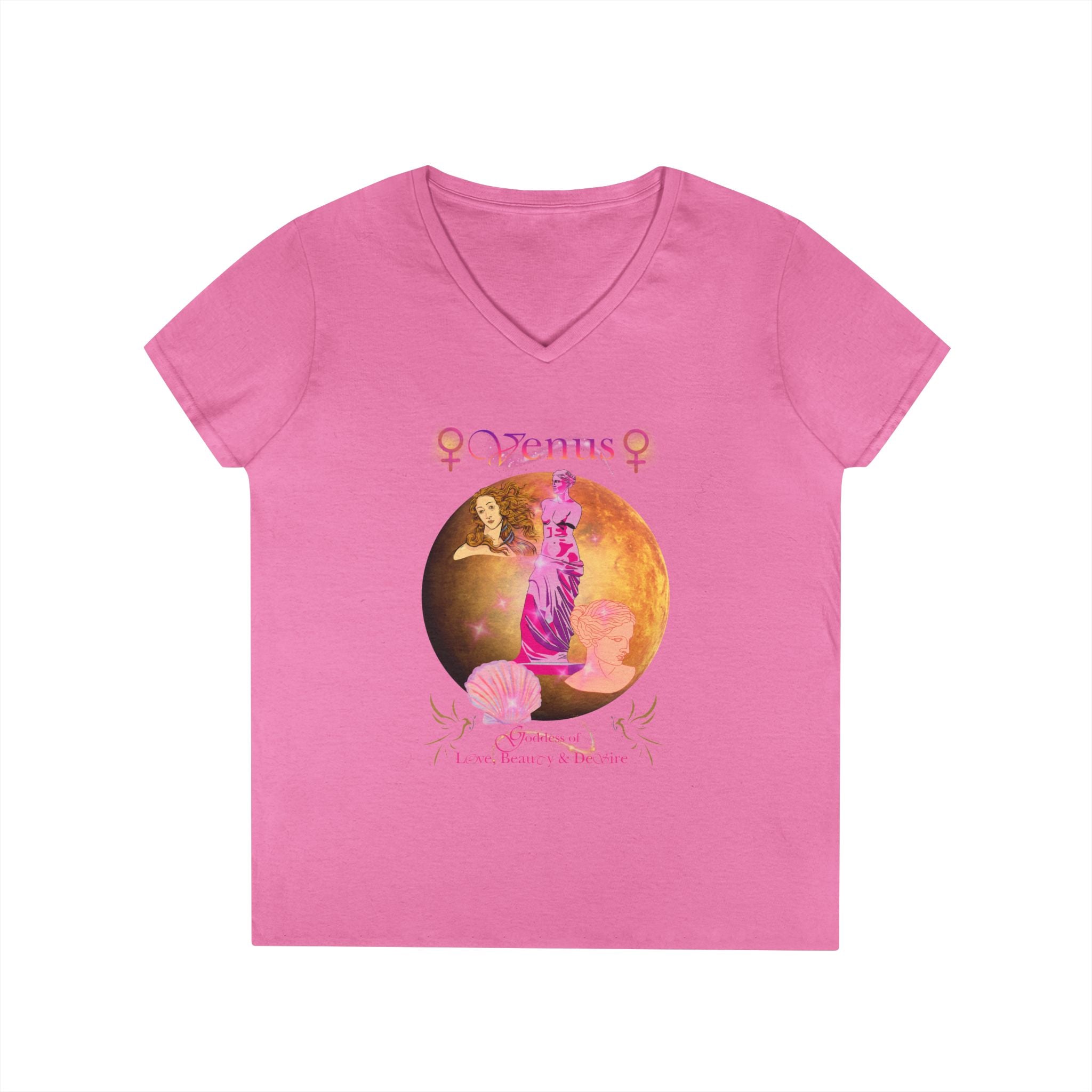 Venus Goddess of Love, Beauty & Desire Women's V-Neck Tee | Goddess Collection
