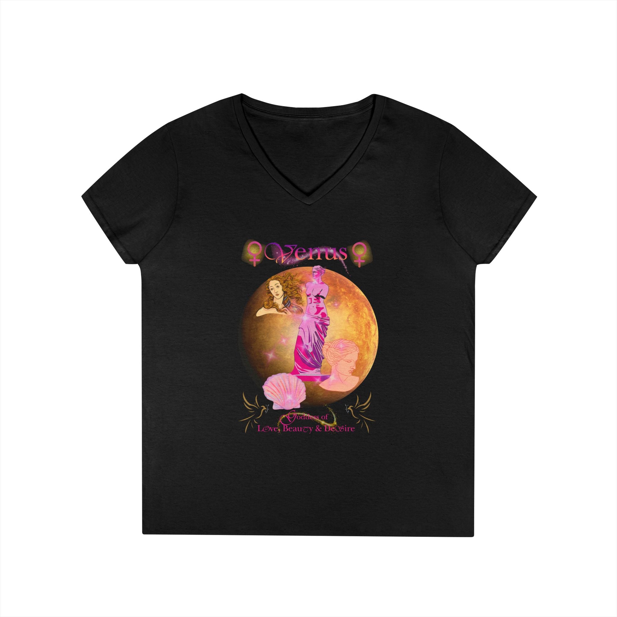 Venus Goddess of Love, Beauty & Desire Women's V-Neck Tee | Goddess Collection