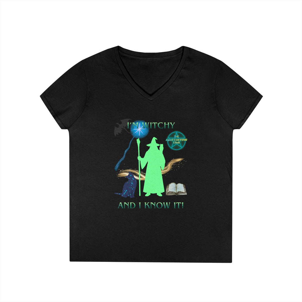 Witchy and I Know It Wizard Women's V-Neck Tee