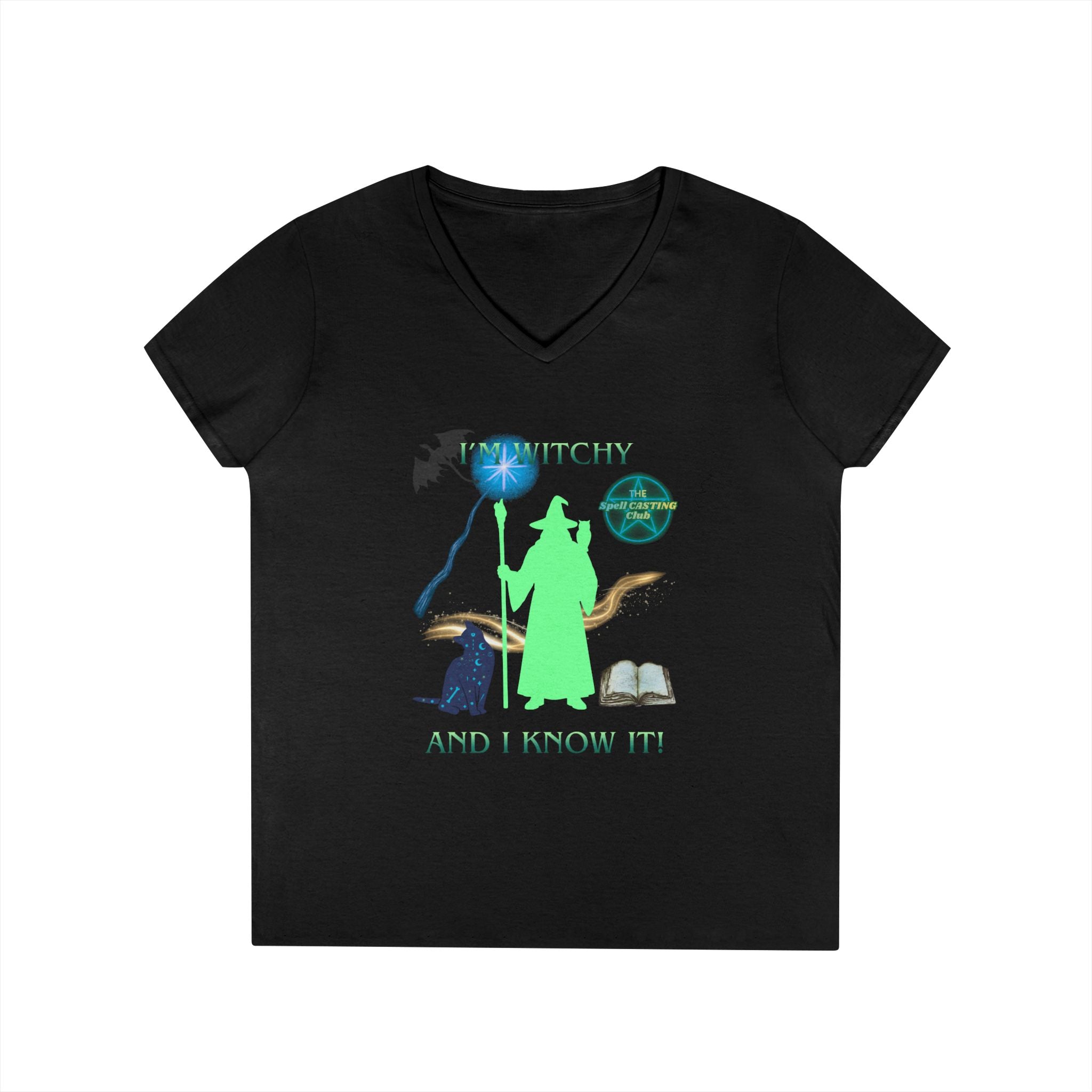 Witchy and I Know It Wizard Women's V-Neck Tee