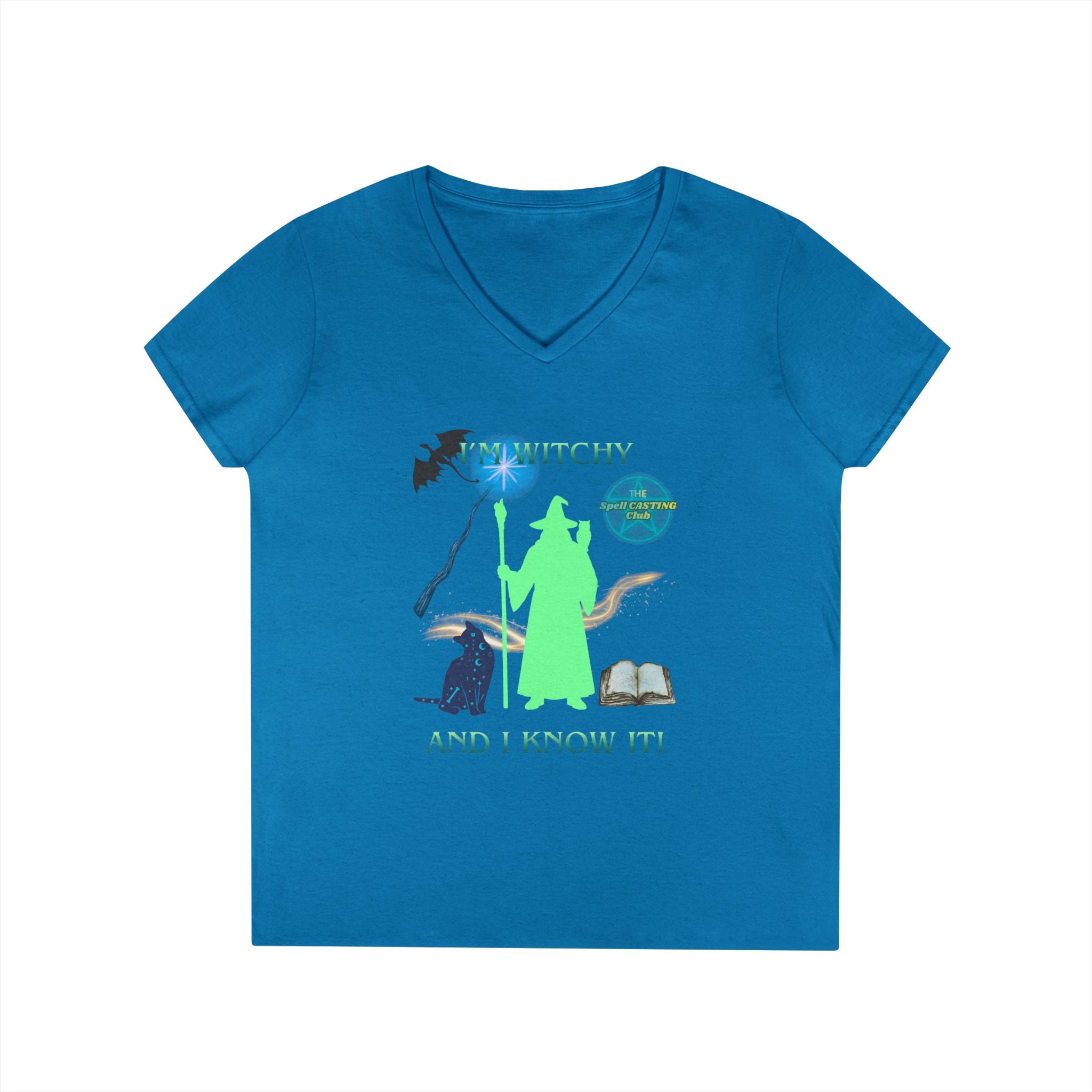Witchy and I Know It Wizard Women's V-Neck Tee