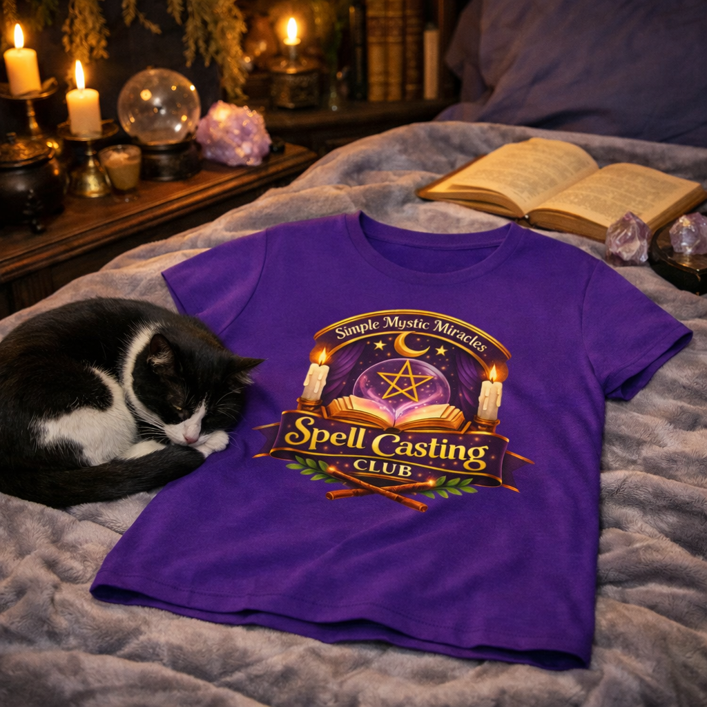 Simple Mystic Miracles Spell Casting Club Women’s V-Neck Tee