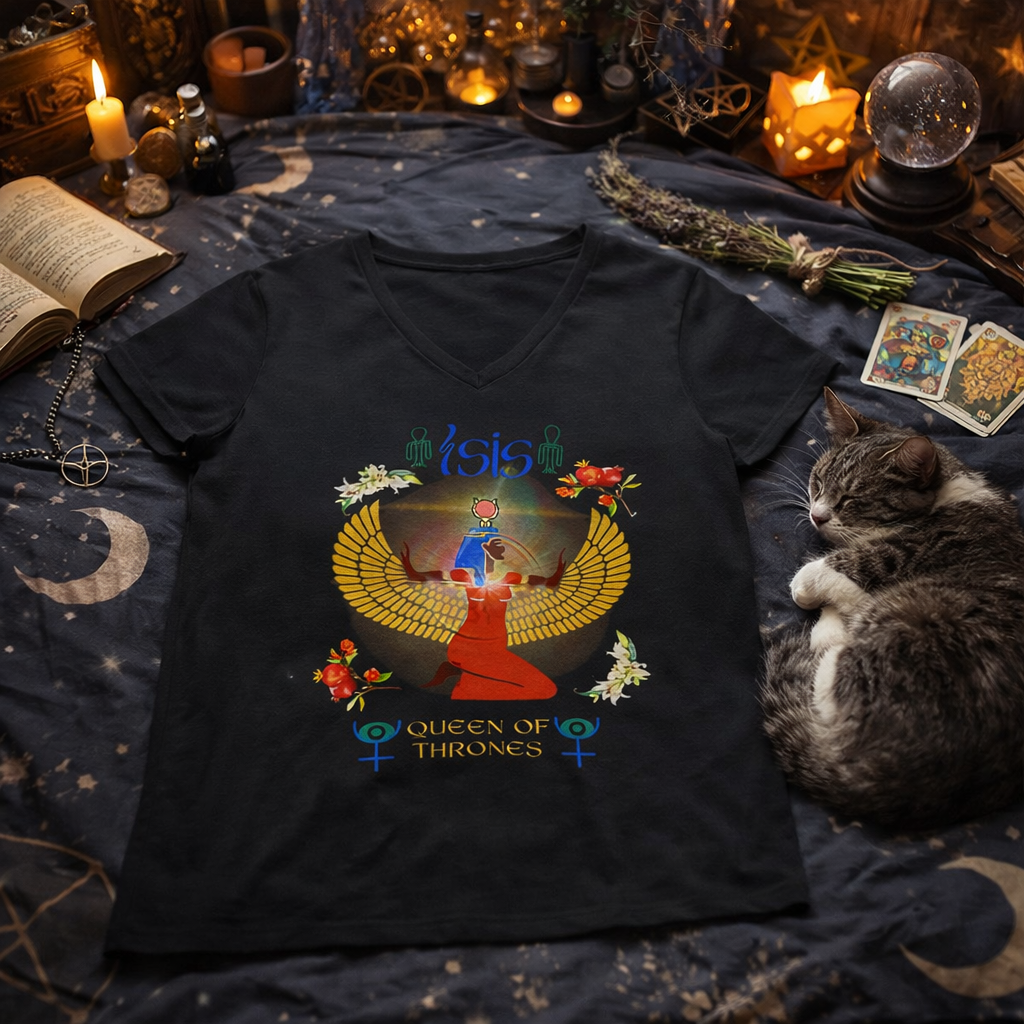 Isis "Queen of Thrones" Women's V-Neck Tee | Goddess Collection