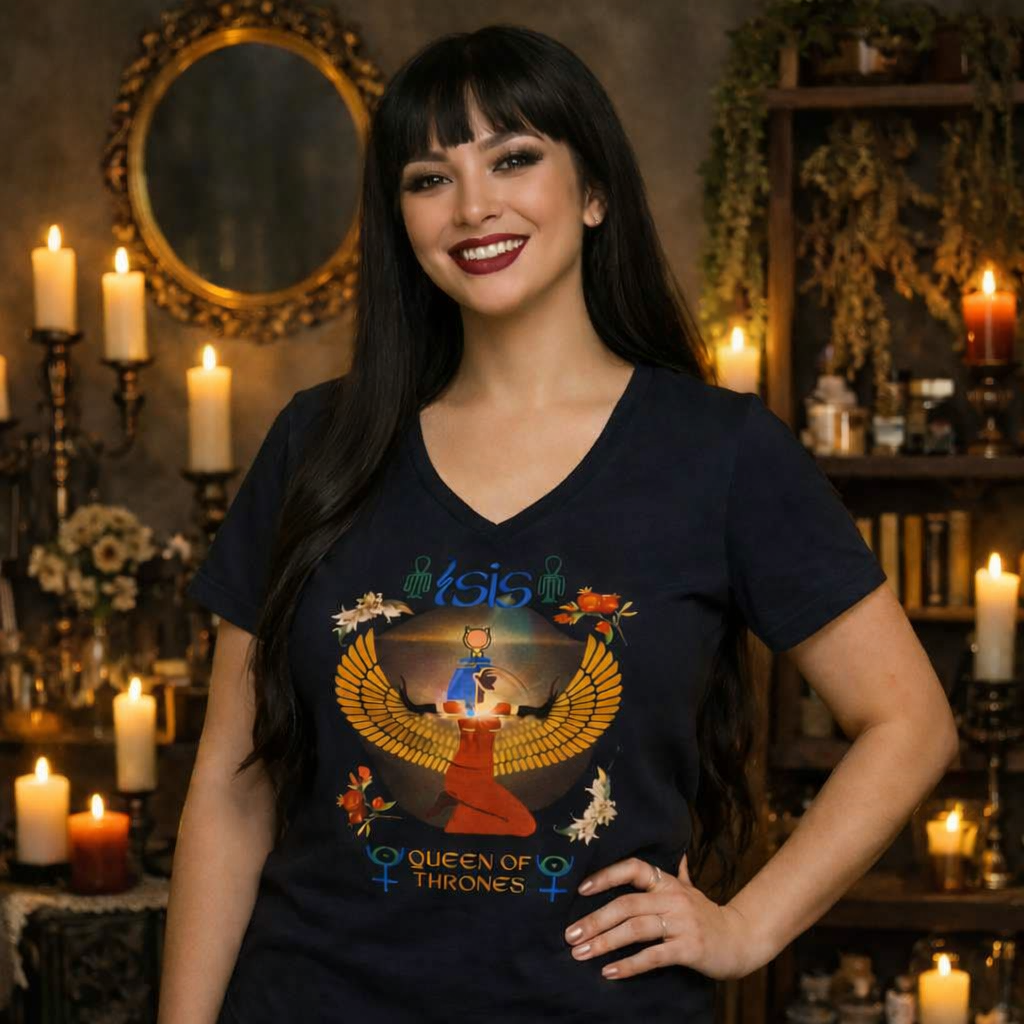 Isis "Queen of Thrones" Women's V-Neck Tee | Goddess Collection