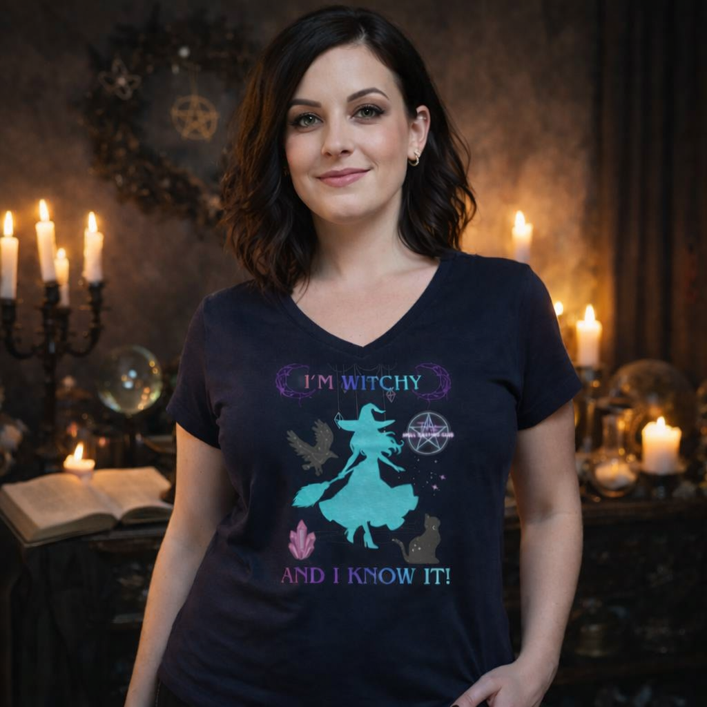Witchy and I Know It Women's V-Neck Tee