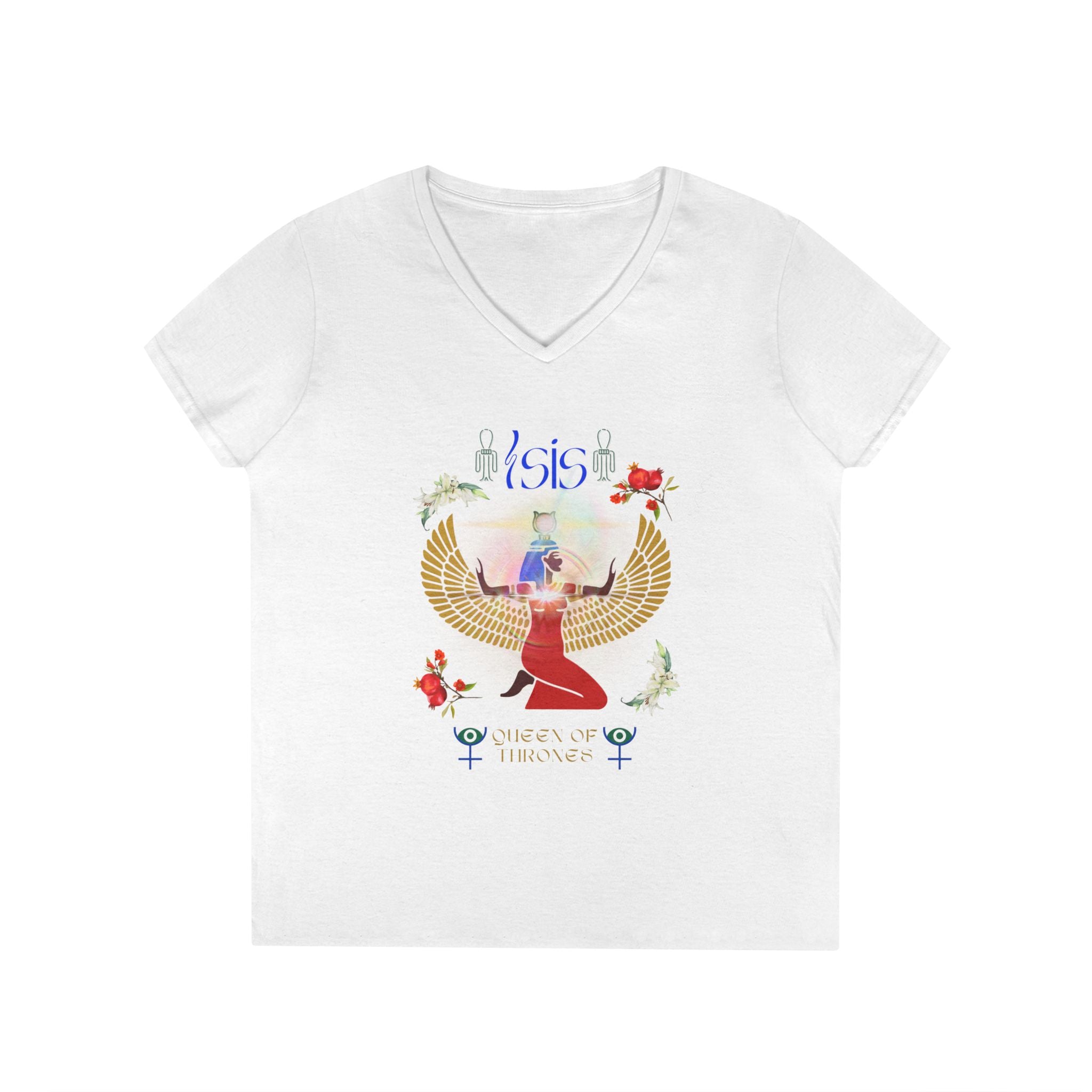 Isis "Queen of Thrones" Women's V-Neck Tee | Goddess Collection