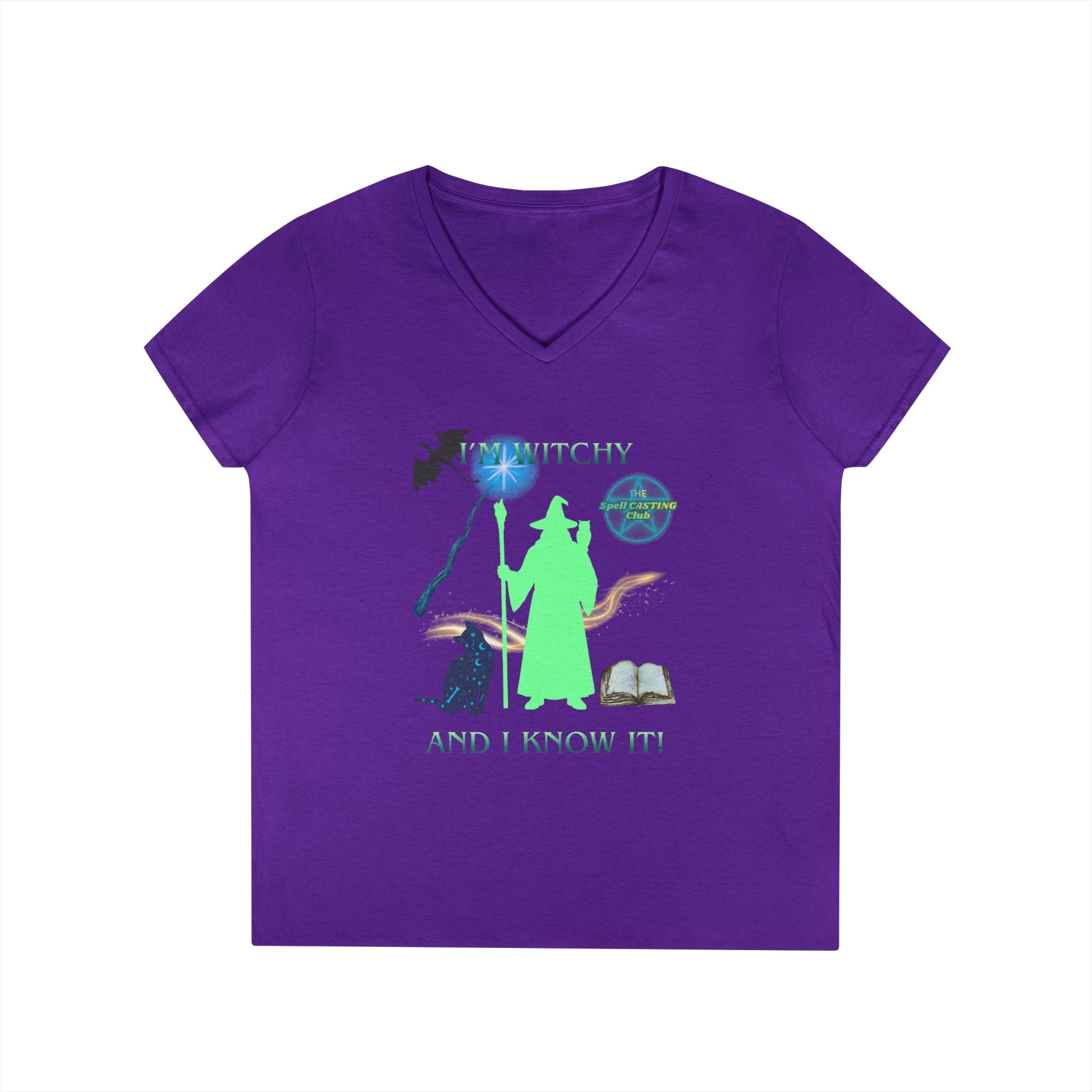 Witchy and I Know It Wizard Women's V-Neck Tee