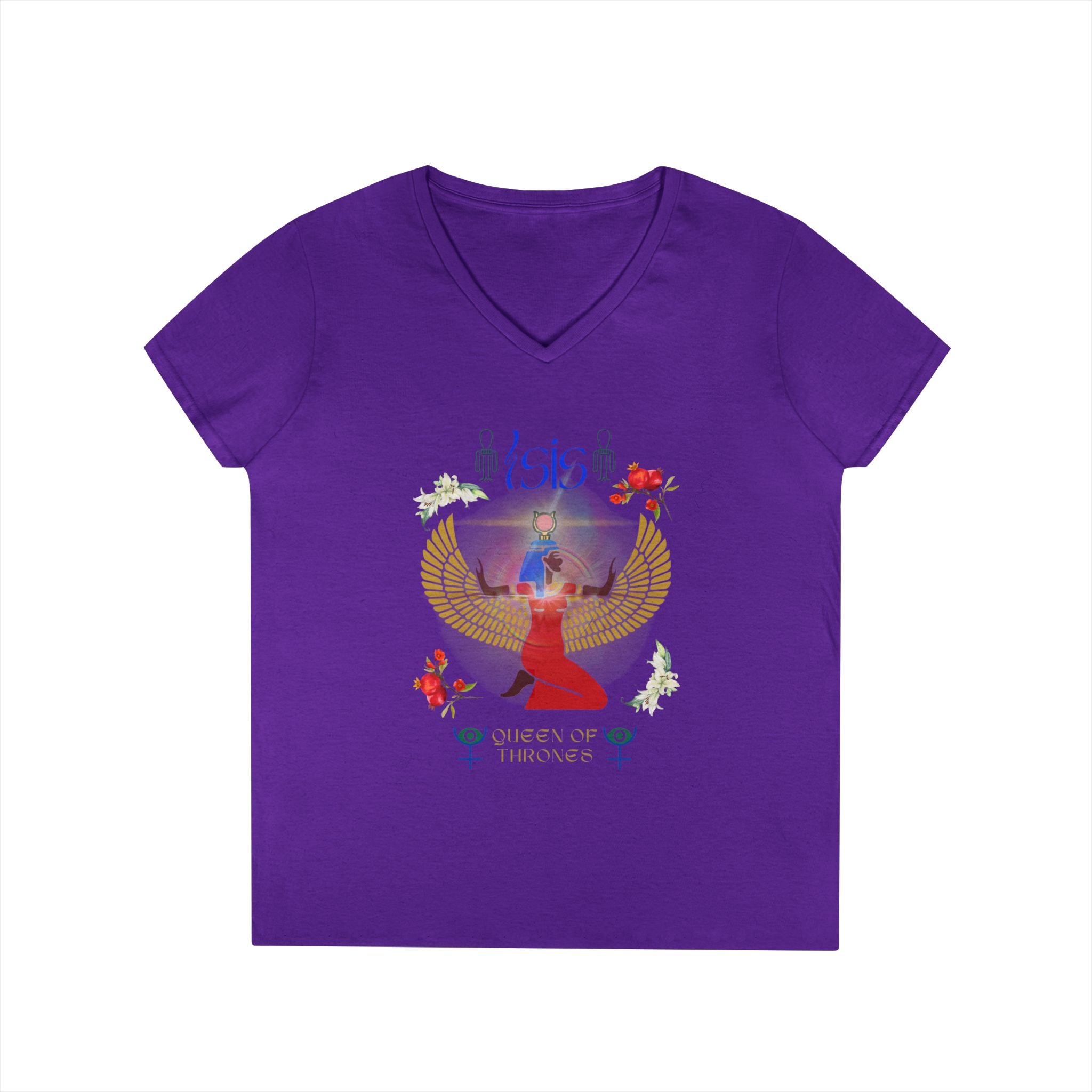 Isis "Queen of Thrones" Women's V-Neck Tee | Goddess Collection
