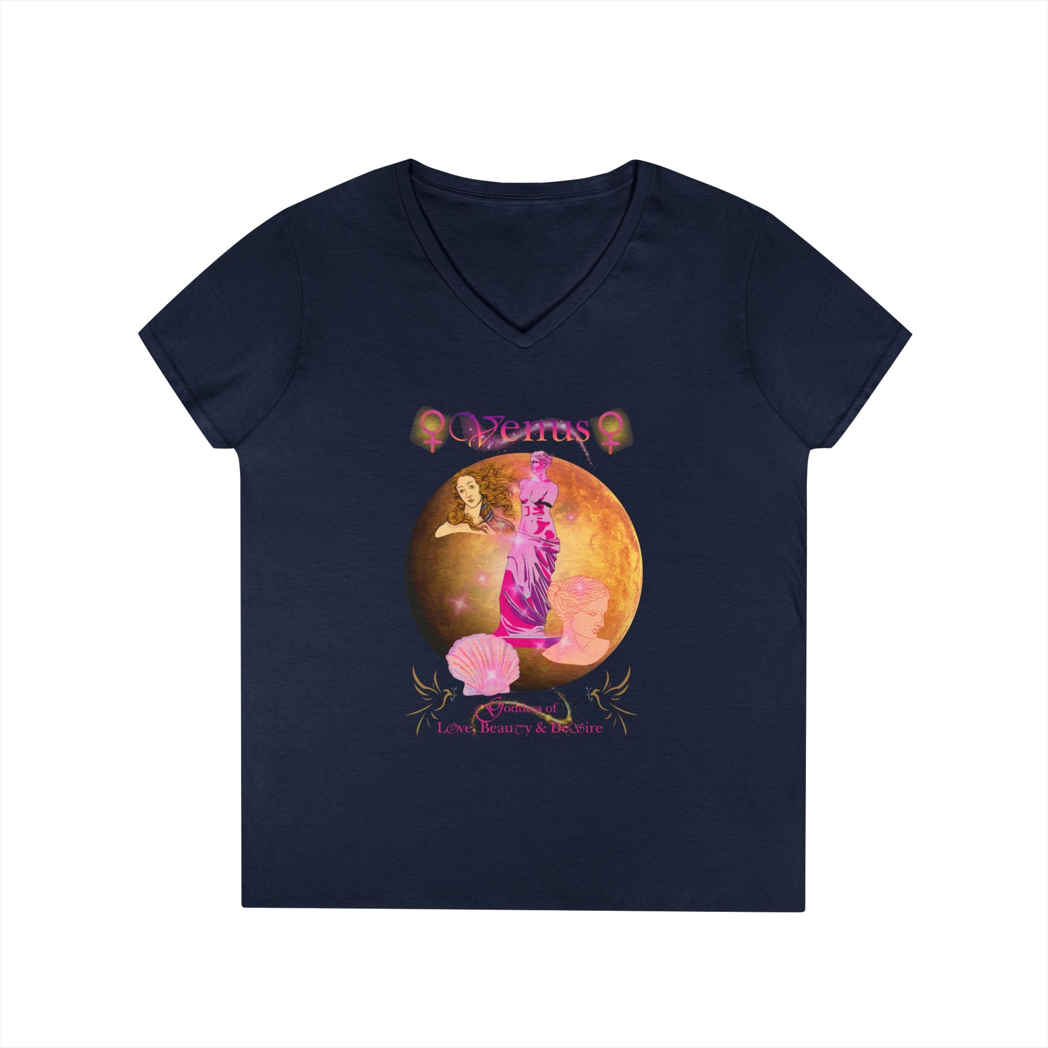 Venus Goddess of Love, Beauty & Desire Women's V-Neck Tee | Goddess Collection