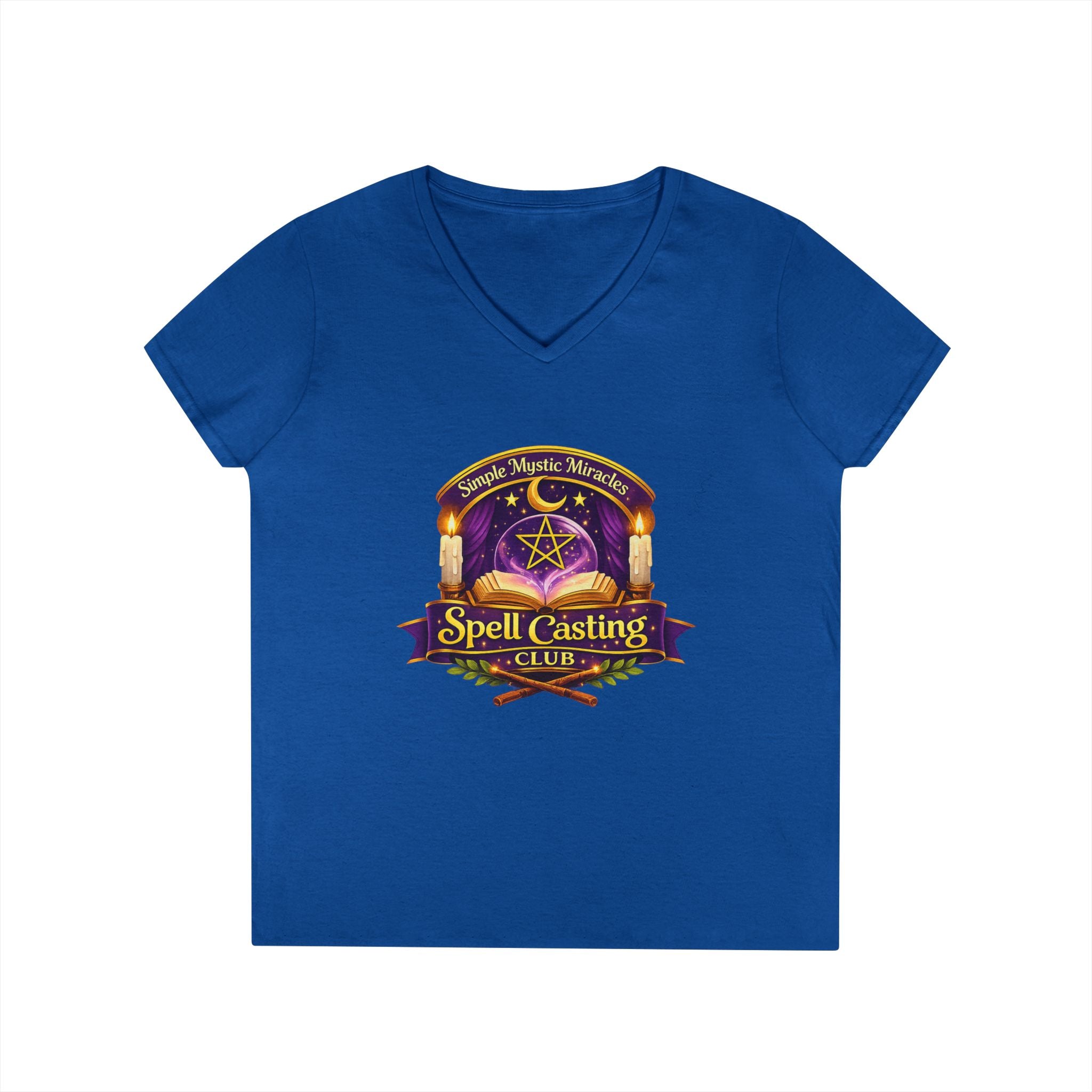 Simple Mystic Miracles Spell Casting Club Women’s V-Neck Tee