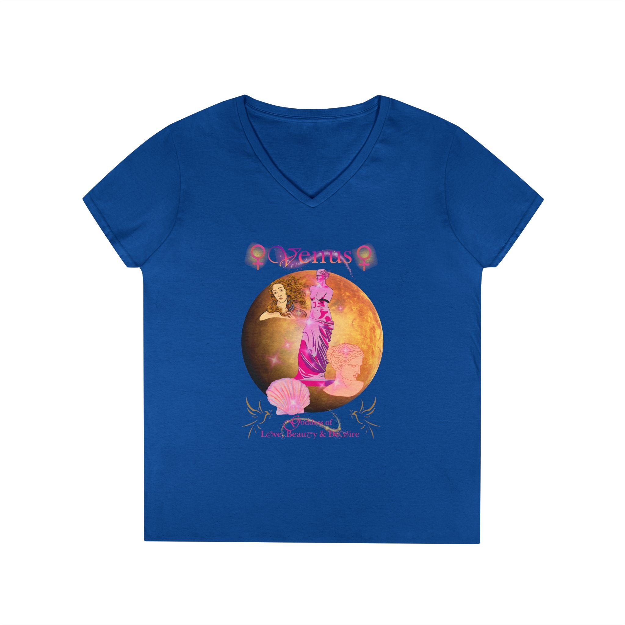 Venus Goddess of Love, Beauty & Desire Women's V-Neck Tee | Goddess Collection