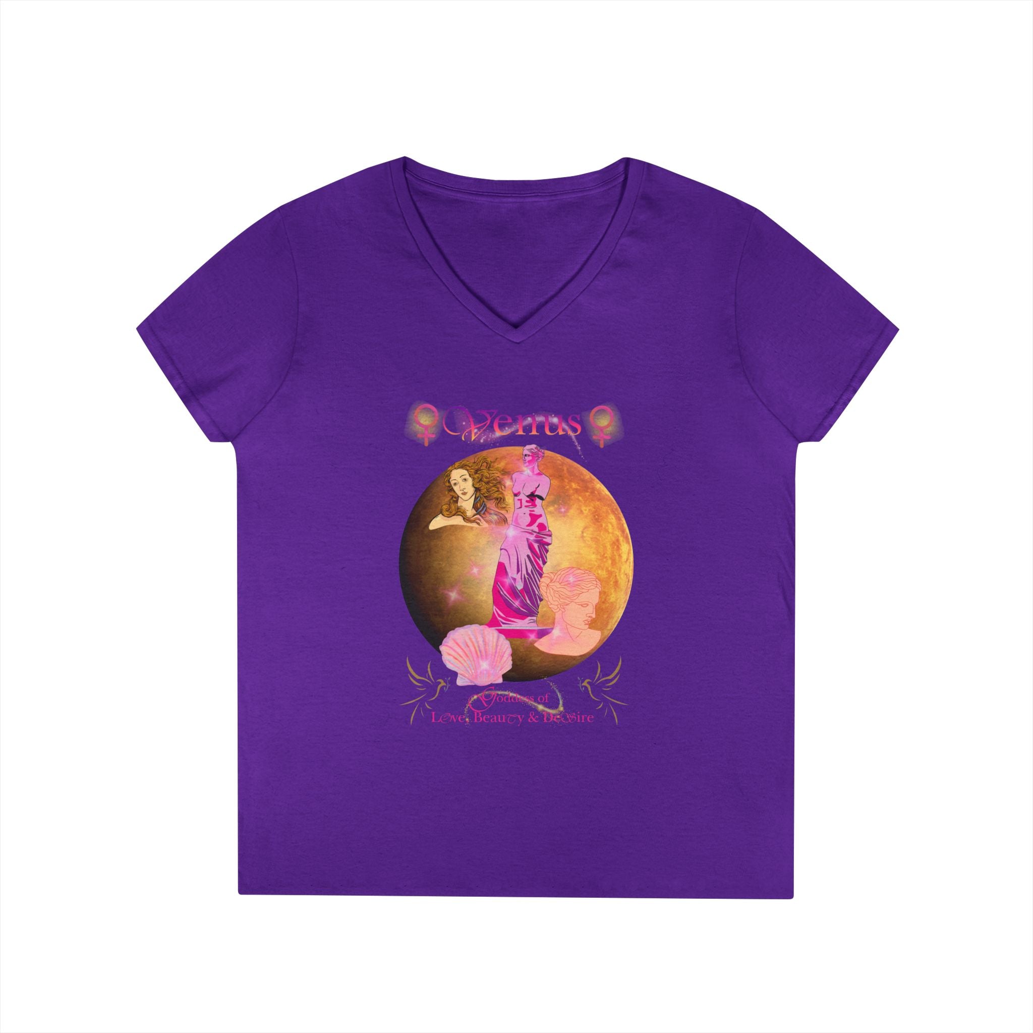 Venus Goddess of Love, Beauty & Desire Women's V-Neck Tee | Goddess Collection