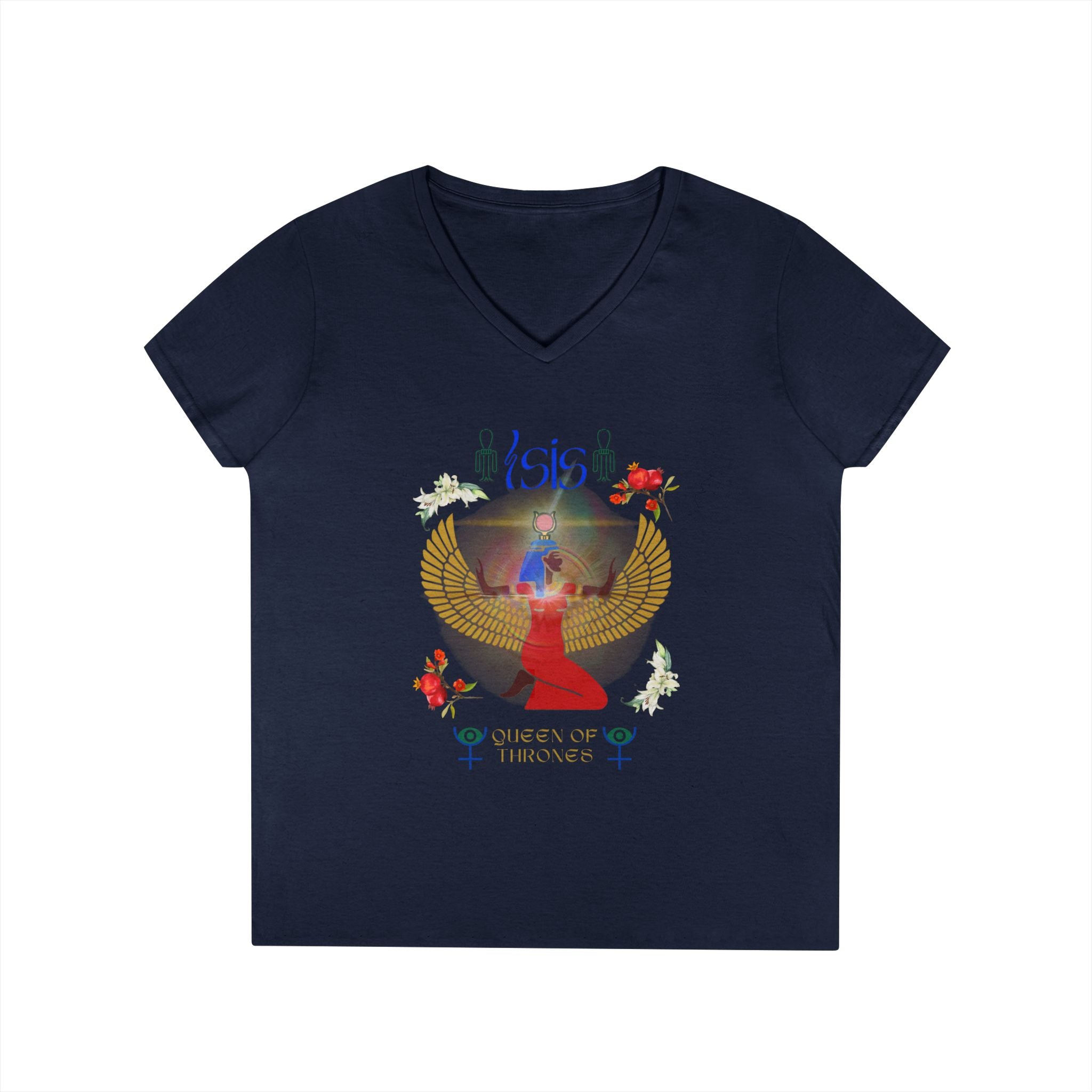 Isis "Queen of Thrones" Women's V-Neck Tee | Goddess Collection